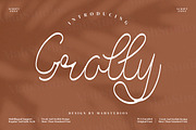 Grolly Script Fonts, a Script Font by mahstudios (Thumbnail 1 of 16)