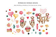 Love Otter, clipart, digital paper, an Animal Illustration by Artmanata (Thumbnail 5 of 17)