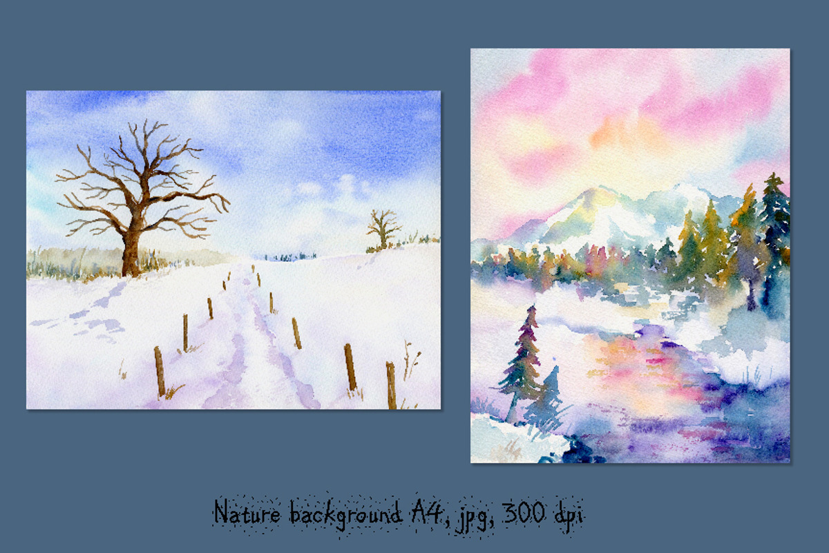 Watercolor Landscape Let It Snow, a Texture Illustration by Corner Croft (Photo 5 of 5)