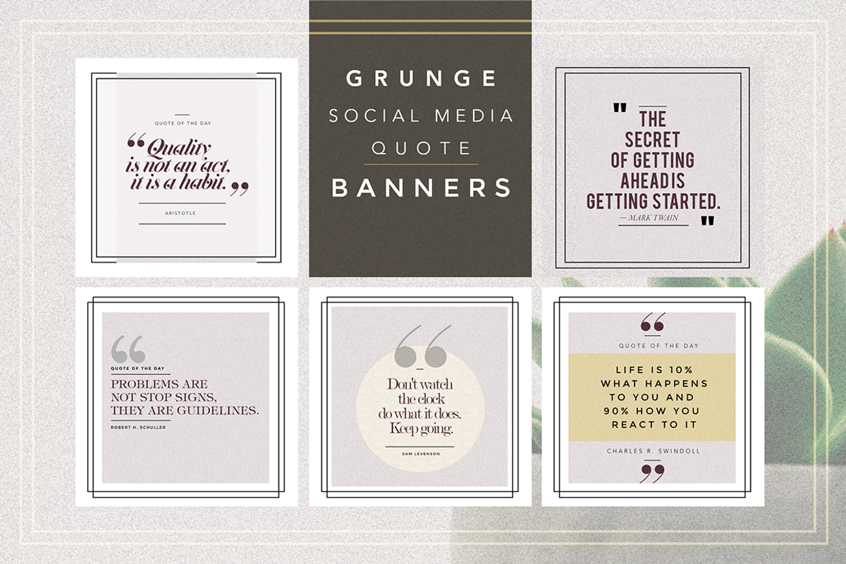 GRUNGE Social Media Quote Banners, a Social Media Template by Vova (Photo 1 of 10)