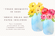 Watercolor Flowers Mason Jar Clipart, an Illustration by Emerald & Ivy Studios (Thumbnail 3 of 3)