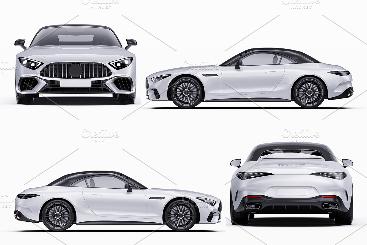 Luxury V8 Sport Convertible Set, an Advertising Mockup by Halal Graphic Studio (Photo 11 of 12)