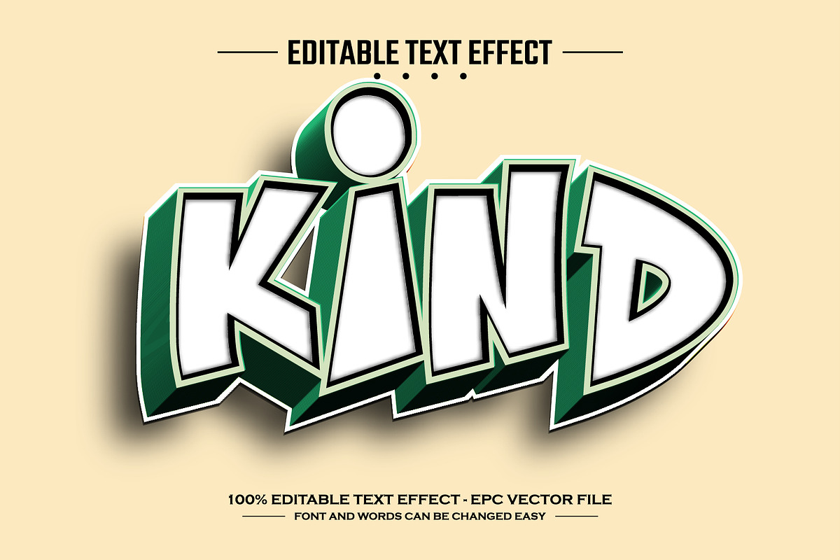 Kind 3D editable text effect, a Layer Style Add-On by nicemorning