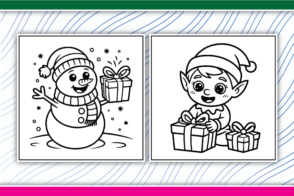 Winter Christmas Coloring Pages, an Illustration by LightExpress (Photo 2 of 5)