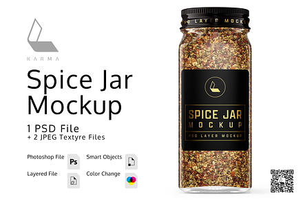 Spice Jar Mockup Fully Customizable, a Product Mockup by Karma