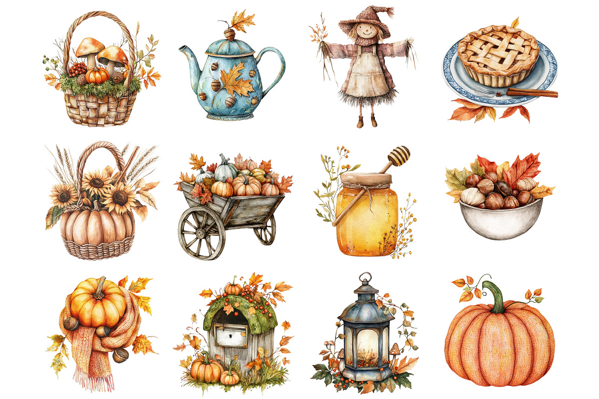 Cottagecore Fall Clipart, a Seasonal Illustration by CitraGraphics (Photo 4 of 6)