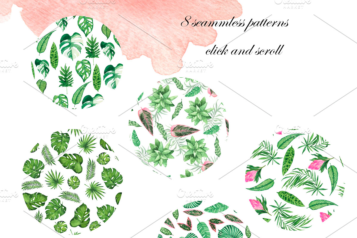 Watercolor jungle set, an Illustration by Watercolor & sketches (Photo 10 of 13)
