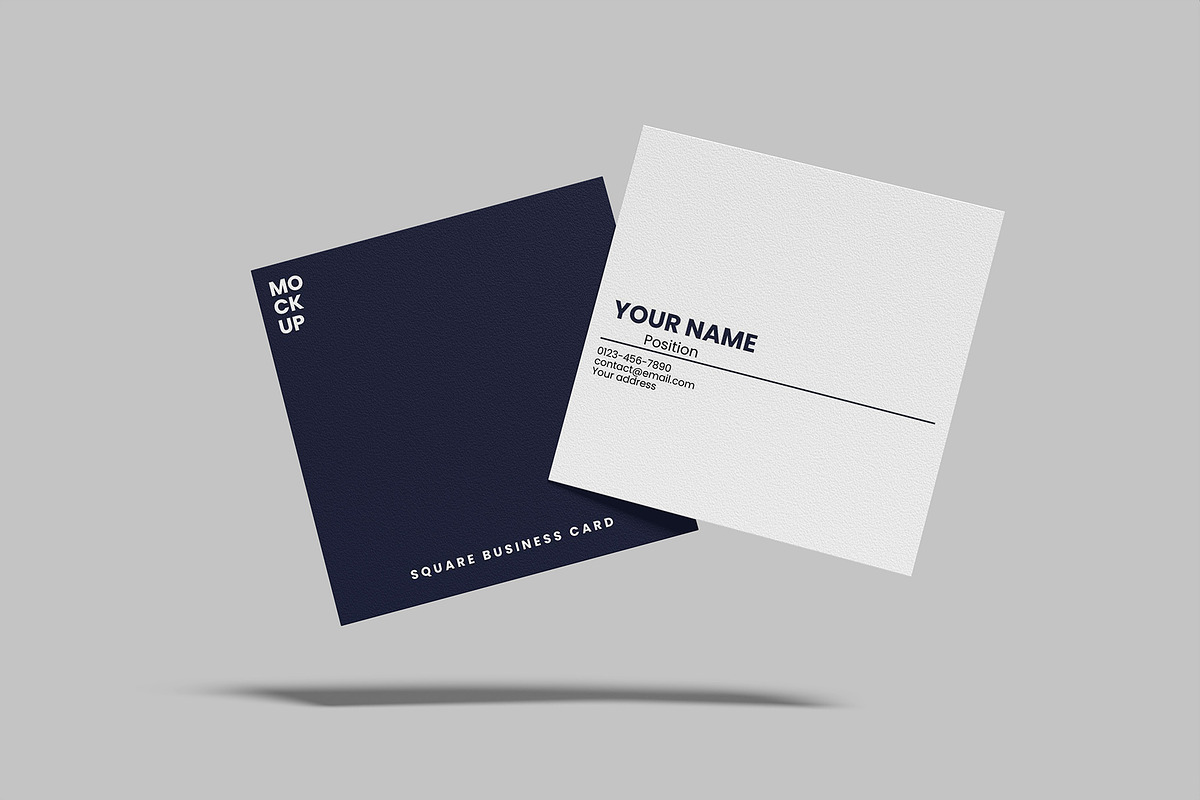 Square Business Card Mockup, a Print Template by Graphiculon (Photo 10 of 11)