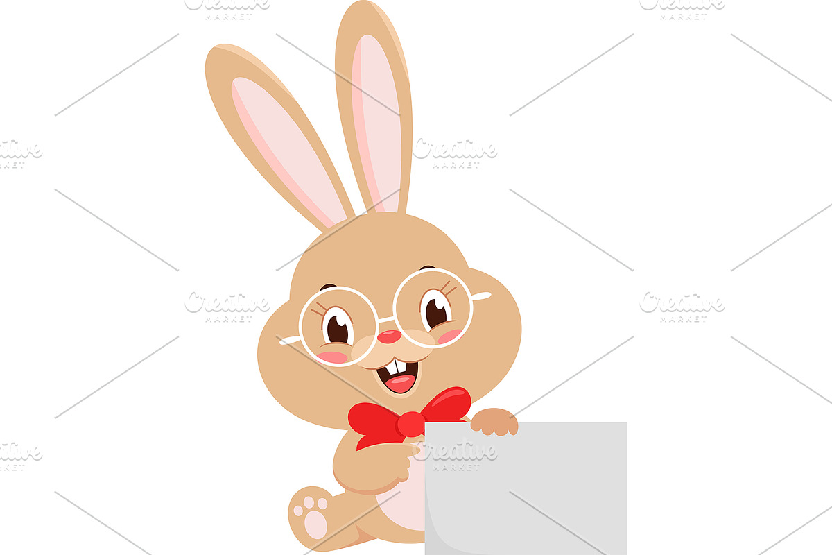 Cute Bunny Rabbit Cartoon Character, an Animal Illustration by HitToon