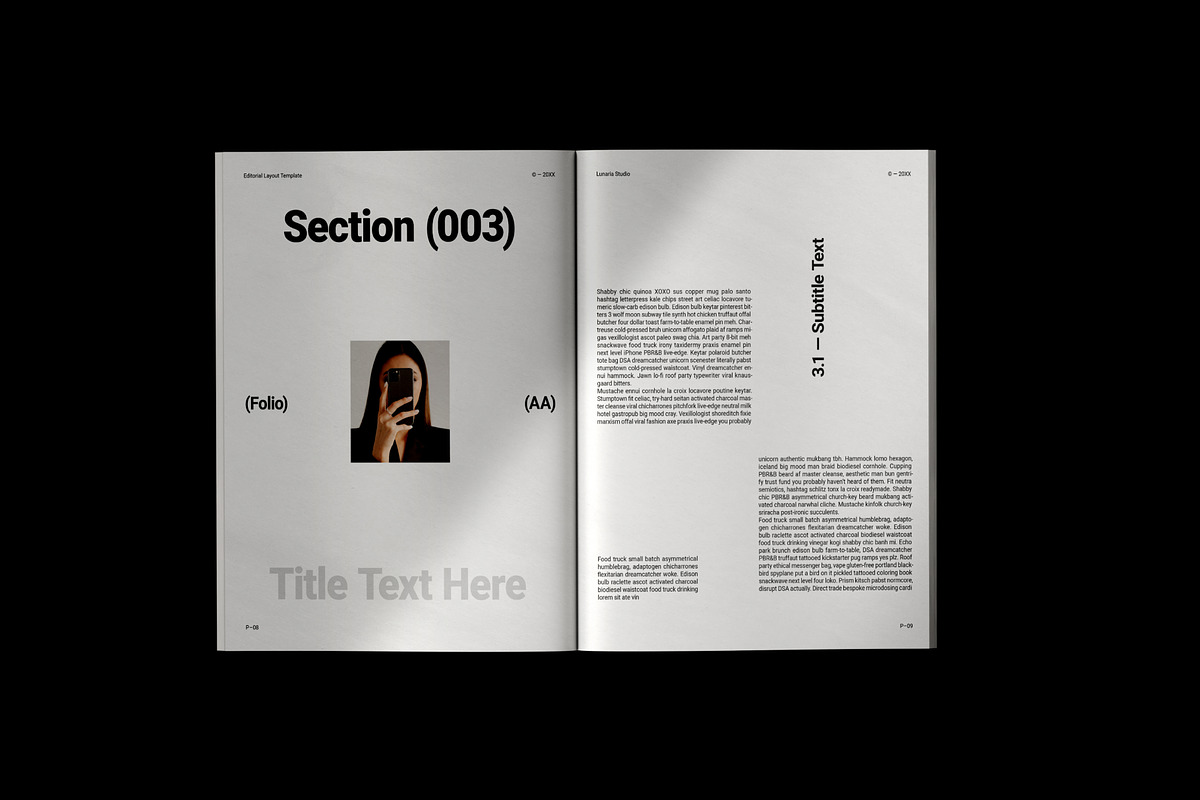 Minimal Editorial Layout Template, a Magazine Template by Lunaria (Photo 4 of 13)