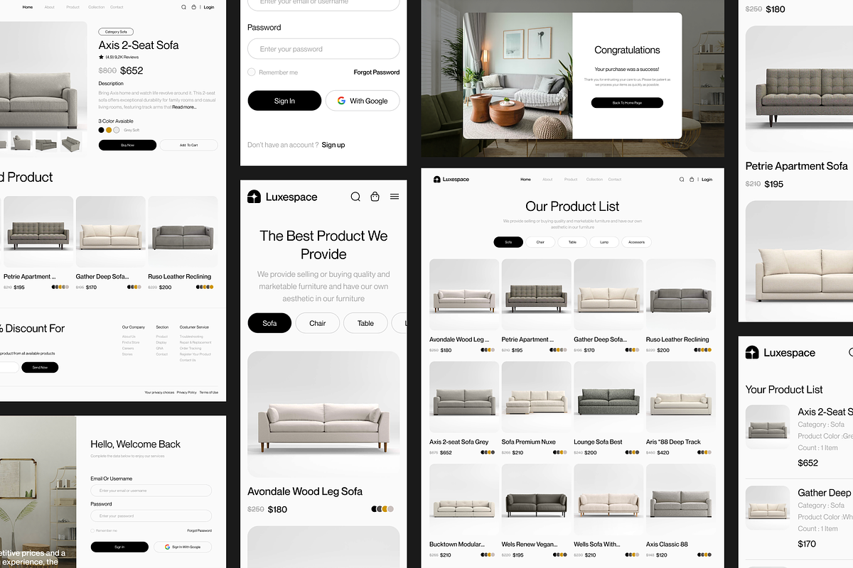 Luxespace - E-Commerce Website UI KI, a Device Mockup by Odama (Photo 3 of 6)