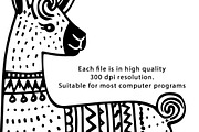 Doodle Llama SVG Clipart Set, lama I, an Animal Illustration by PassionPNGcreation (Thumbnail 2 of 5)