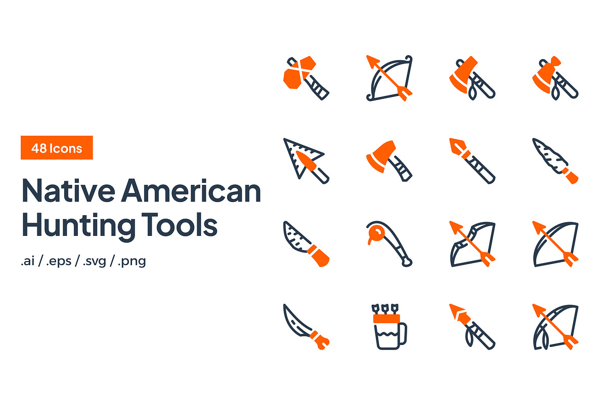 Native American Hunting Tools Icon, an Outline Icon by Eklip Studio (Photo 1 of 4)