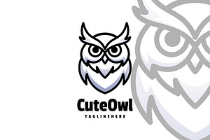 Cute Owl Mascot cartoon logo Design.