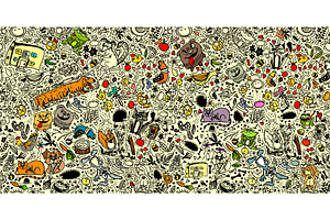 Seamless pattern of cute line, an Animal Illustration by Nenahliadava Design