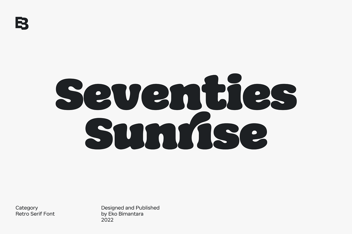 Seventies Sunrise; Retro Fonts, a Font by Eko Bimantara (Photo 1 of 14)
