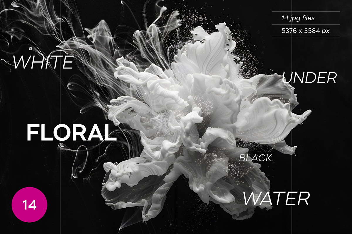White Floral Under Black Water, a Background Graphic by Lumeno (Photo 1 of 3)