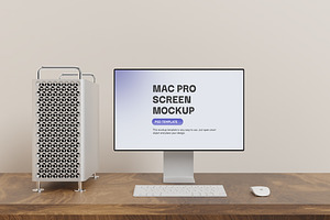 Mac Pro Desktop Screen Mockup Set