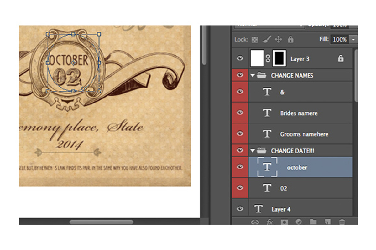 vintage wedding certificate psd, an Illustration by art.podolski (Photo 3 of 3)