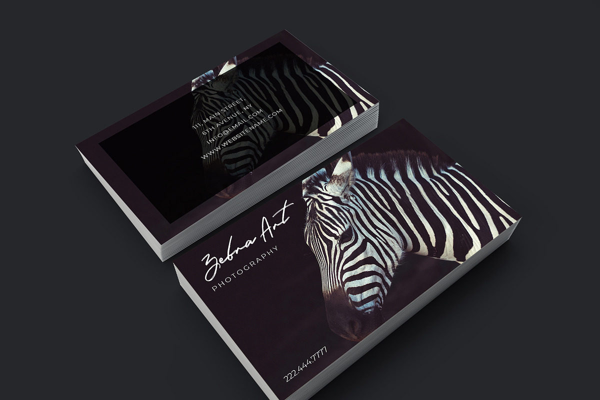 Classy Zebra art design card, a Business Card Template by Creative Designs (Photo 1 of 2)