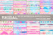 Tribal Watercolor Seamless Patterns, a Pattern Graphic by Lumitar (Thumbnail 3 of 5)
