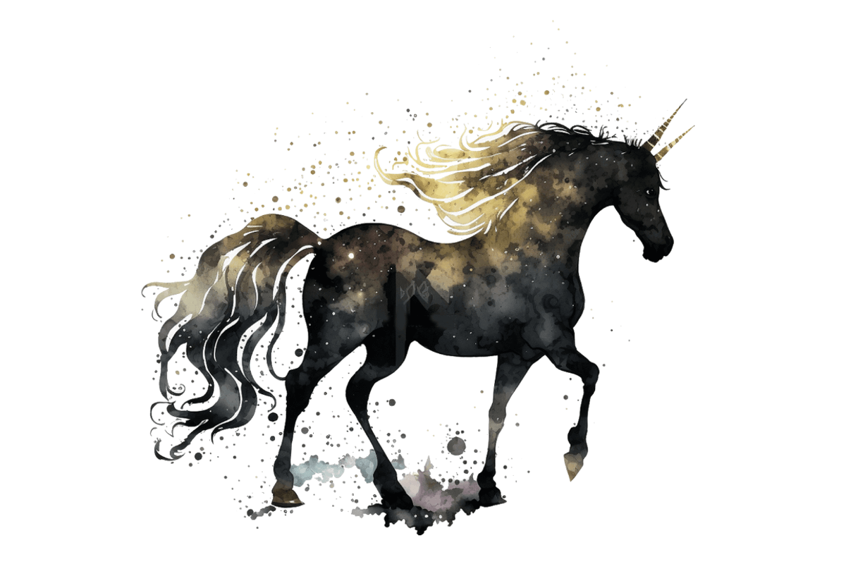 Watercolor Night Unicorn Clipart Bun, an Object Graphic by Regulrcrative (Photo 7 of 7)