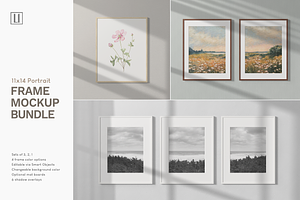 11x14 Portrait Frame Mockup Bundle