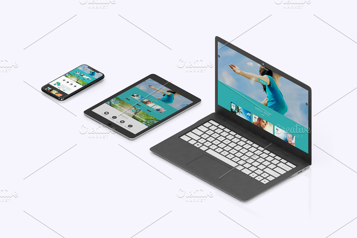 Isometric Devices Pack, an iPhone Mockup by IsometricWorld (Photo 2 of 9)