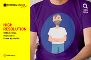 Grown Men's T-Shirt Mock-Up, a Shirt Mockup by Freeman Studio (Thumbnail 2 of 13)