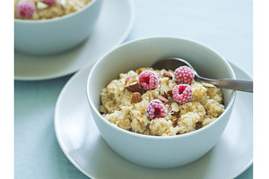 Quinoa porrige with raspberries and, a Food & Drink Photo by Fascinadora