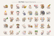 Cute Elephant Sublimation PNG, an Animal Illustration by Artnoy (Thumbnail 2 of 18)