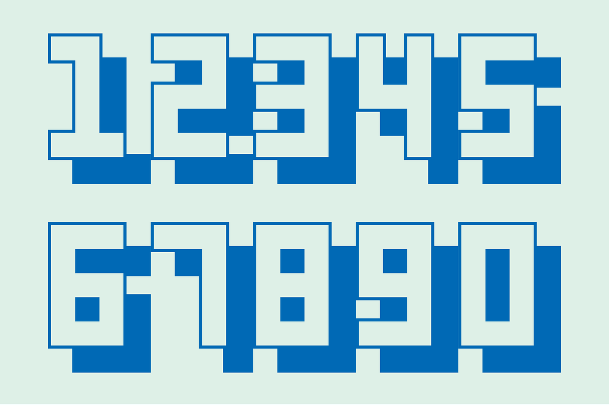 Display Digits Four Font, a Font by GG Design