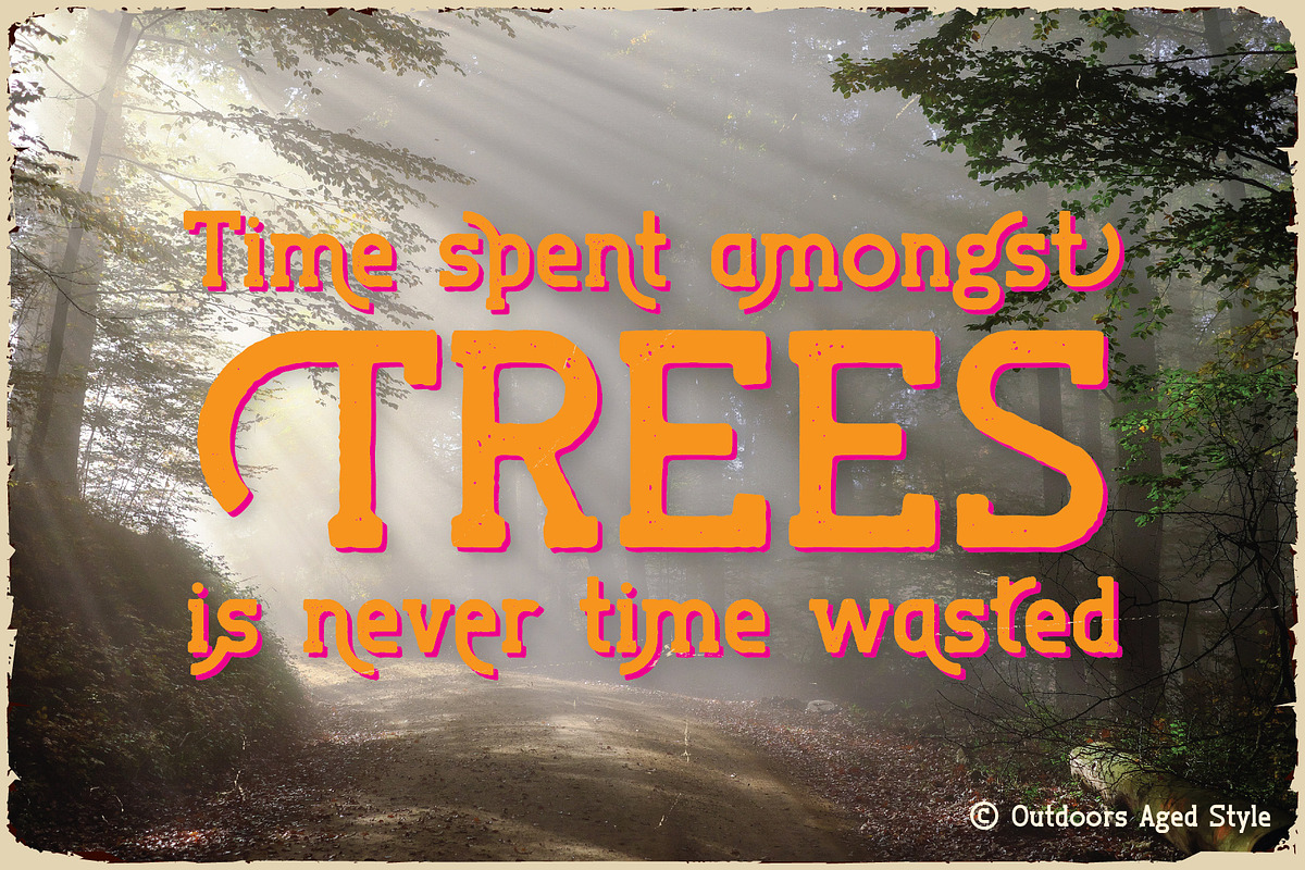 Outdoors Vintage Label Font, a Slab Serif Font by JumboDesign (Photo 4 of 6)