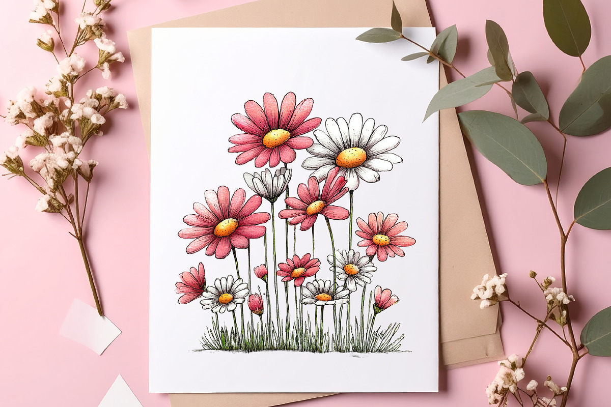 Spring daisy flower clipart, an Illustration by SinaCreation (Photo 6 of 11)
