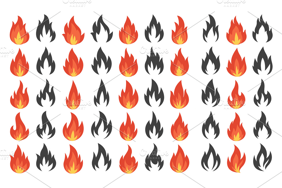 Fire Vector Icons Set, an Object Graphic by Gomolach (Photo 2 of 2)