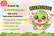 Hungry Dinosaur Animal Clipart, an Animal Illustration by K.JackArtwork (Thumbnail 5 of 6)