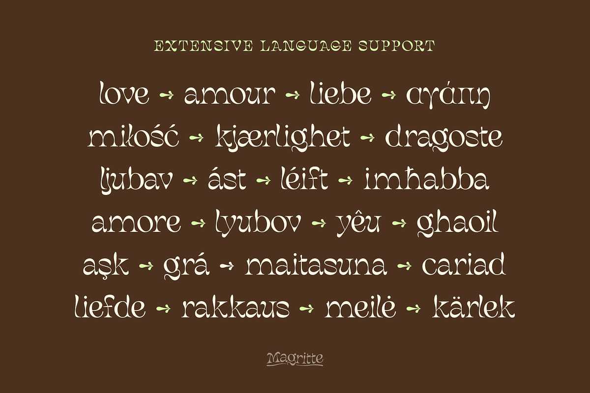 Magritte Surrealist Serif Font, a Font by Molly Suber Thorpe (Photo 8 of 10)