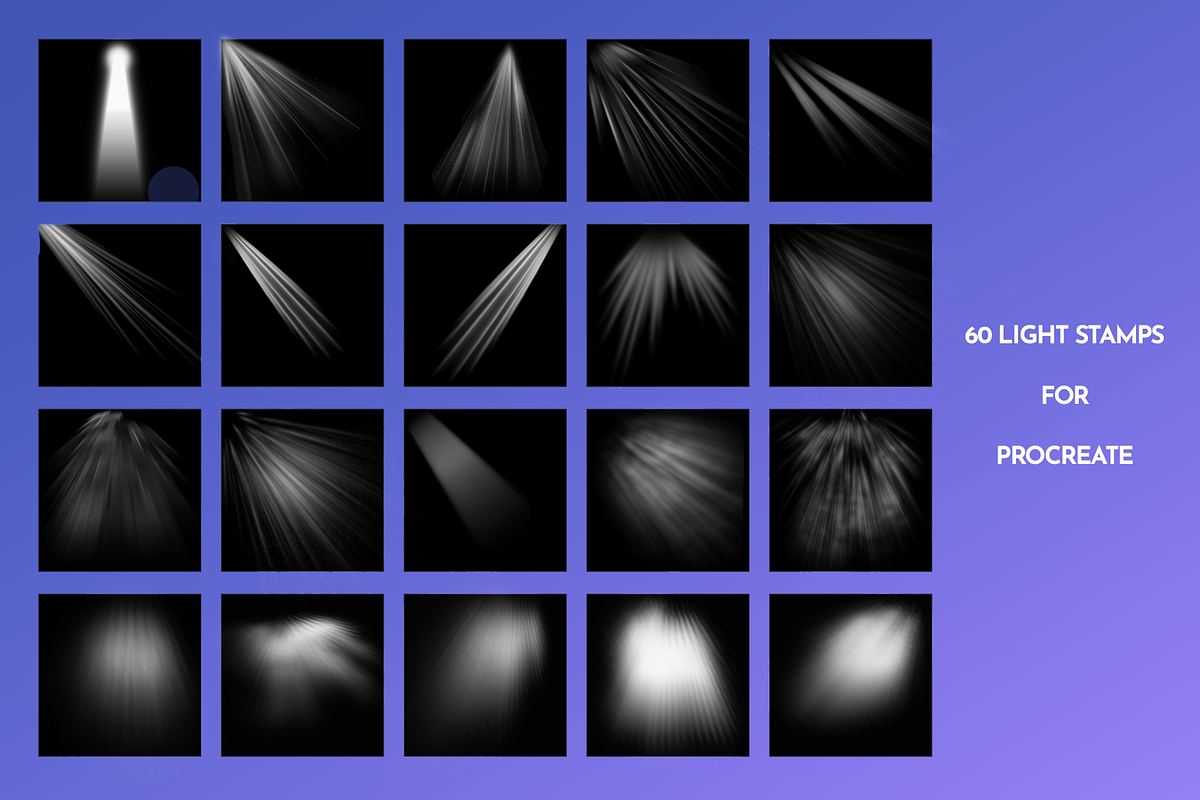Procreate  Light stamp brushes, a Brush Add-On by Julia Right Studio (Photo 3 of 6)
