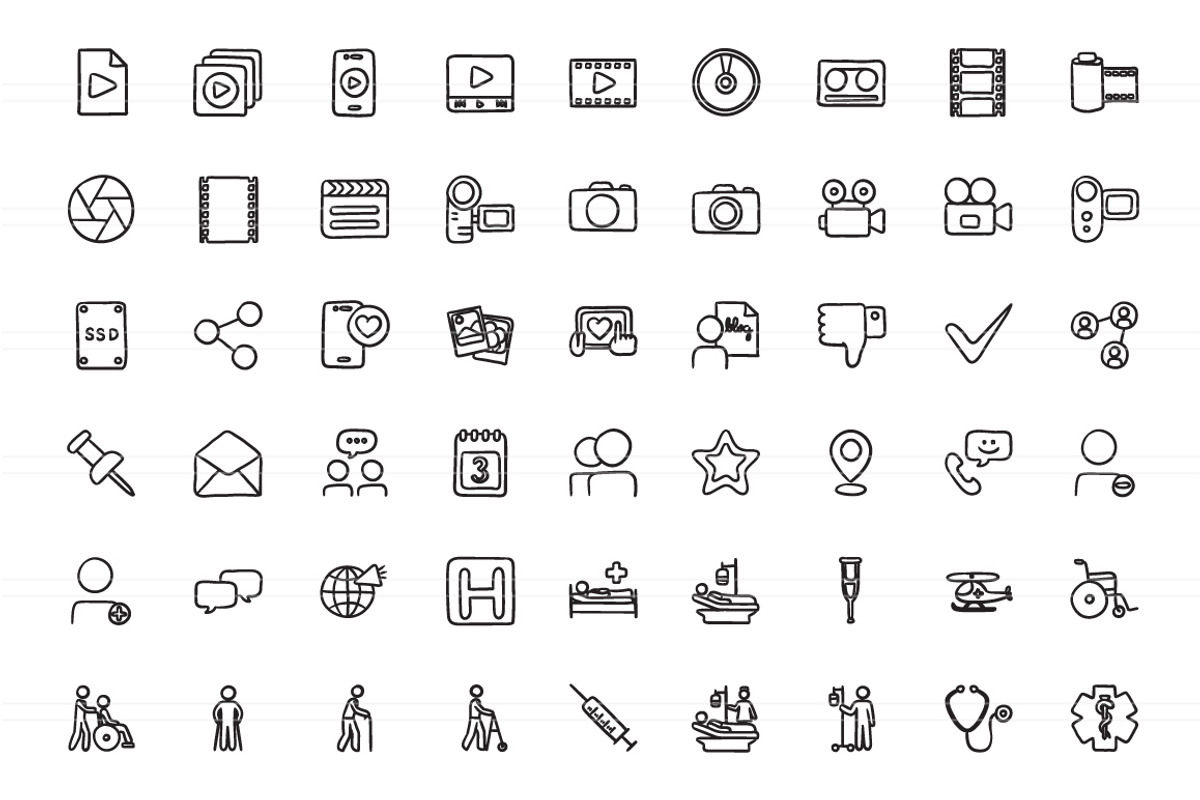 2100 Hand drawn vector icons, an Outline Icon by Visual Generation