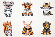 Halloween Cute Boo Animals Clipart, an Animal Illustration by RobertsArt (Thumbnail 3 of 7)