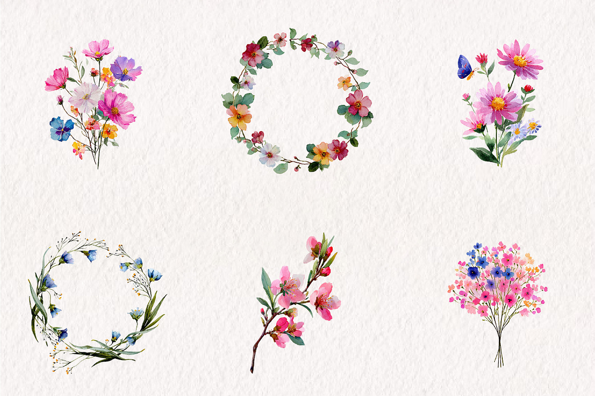 Watercolor Wildflower Clipart Bundle, an Illustration by CreationArt (Photo 5 of 7)