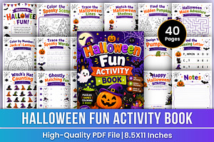 Halloween Fun Activity Book Kdp, a Stationery Template by Mustafiz