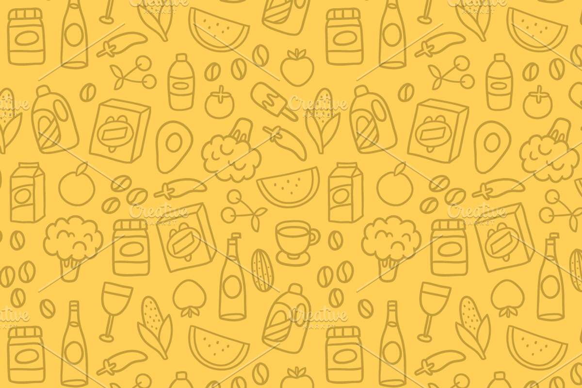 Vector Grocery seamless pattern, a Pattern Graphic by kostolom3ooo (Photo 2 of 3)
