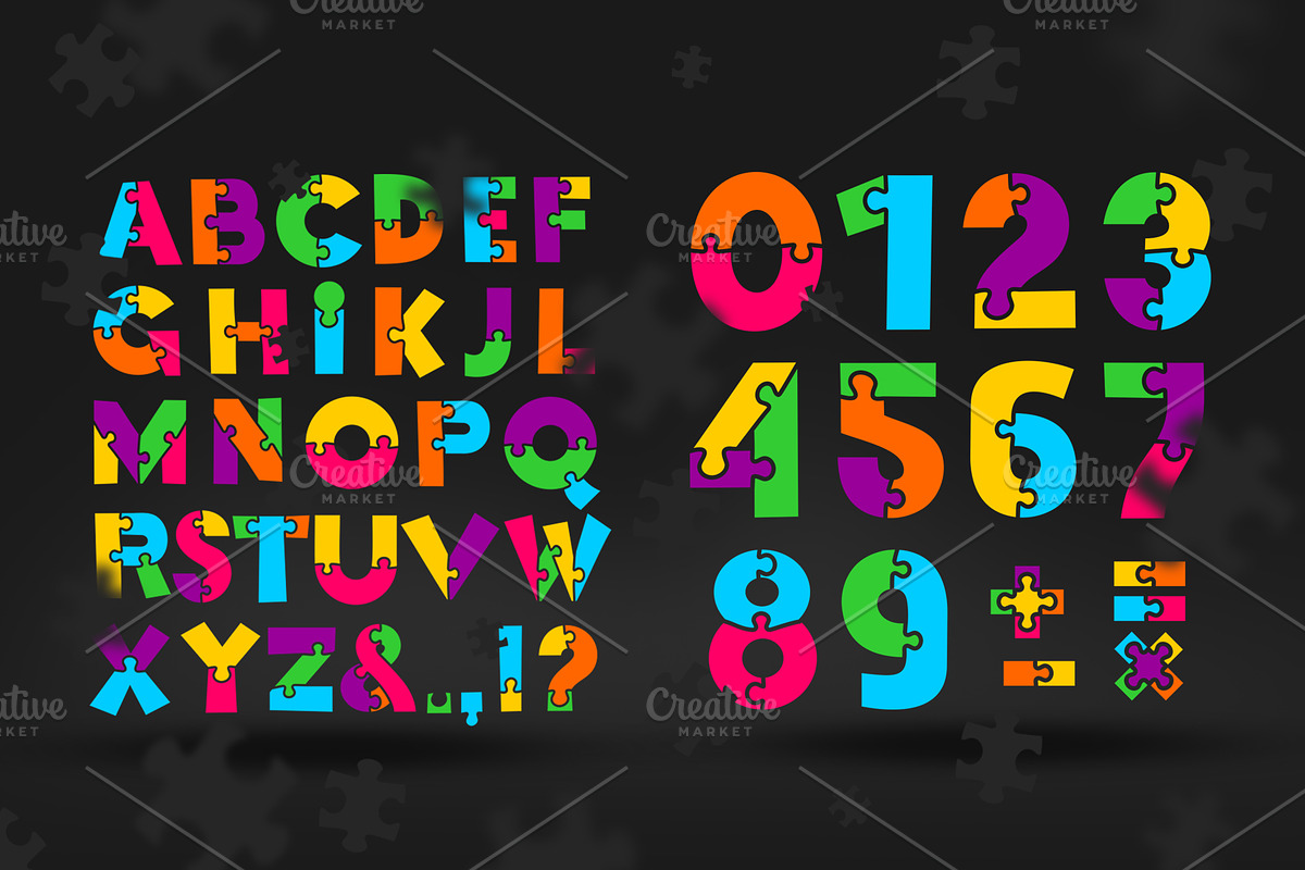 Puzzle font otf. preview 2