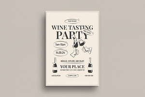Retro Wine Tasting Event Flyer, a Flyer Template by Guuver