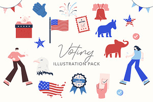 America Voting Illustration Pack, an Illustration by RetrospectiveMedia