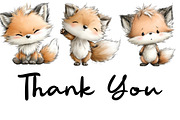 Watercolor Fox with Emotion Clipart, an Illustration by CraftArtStudio (Thumbnail 6 of 6)