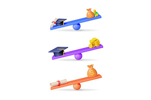 3d vector set showing balance, a Finance Illustration by Abscent