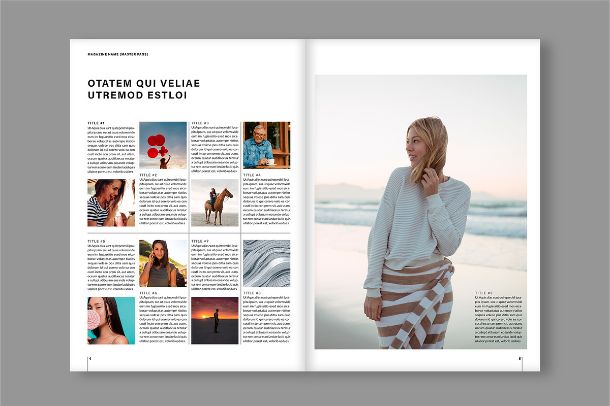 Modern Magazine Layout (A4+US), a Magazine Template by tomsarraipodesign (Photo 4 of 21)