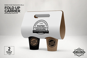 Fold Up Drink Carrier Mockup